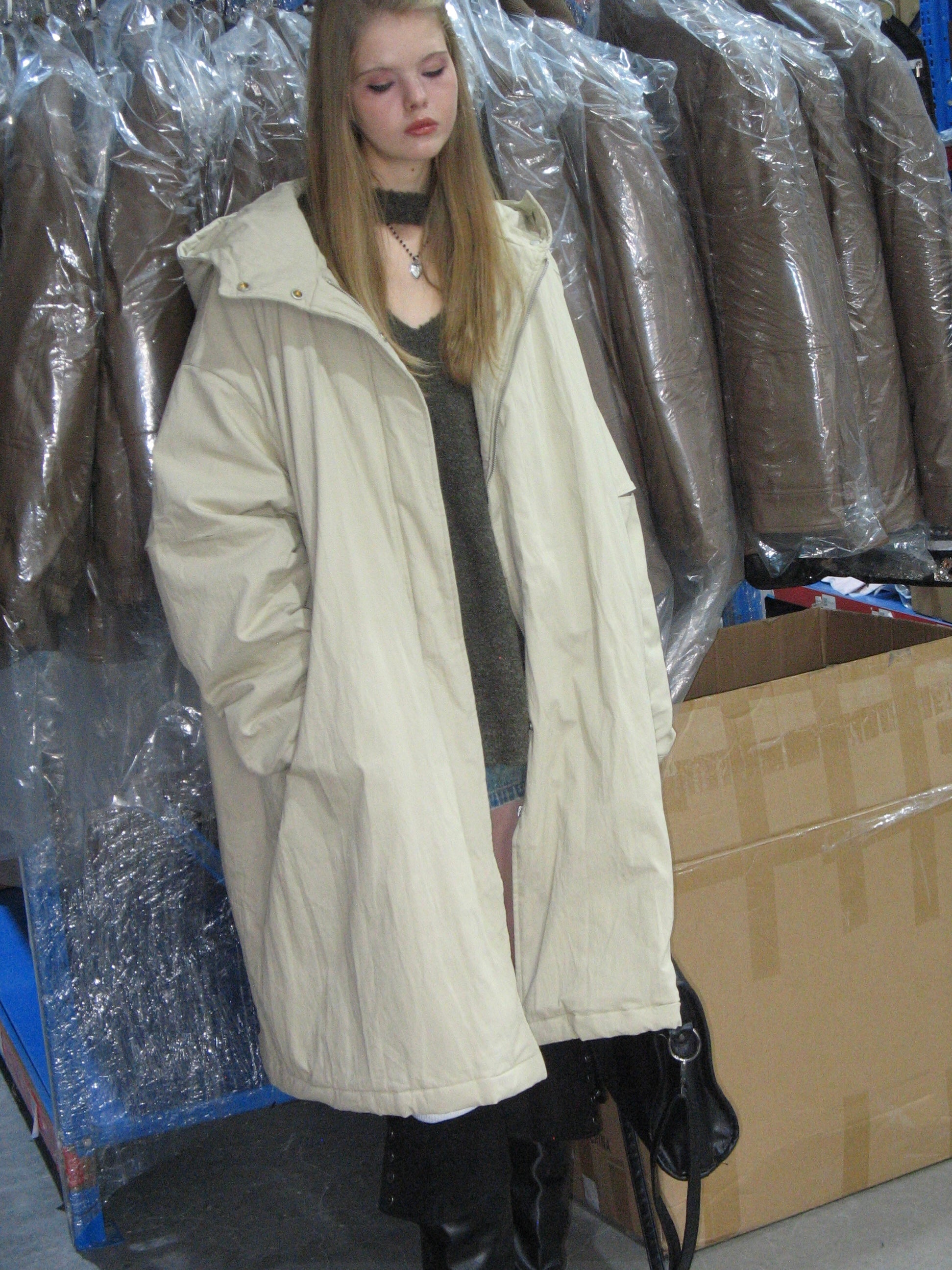 PROD  2023 winter 2 Hooded Long Lightweight Jacket