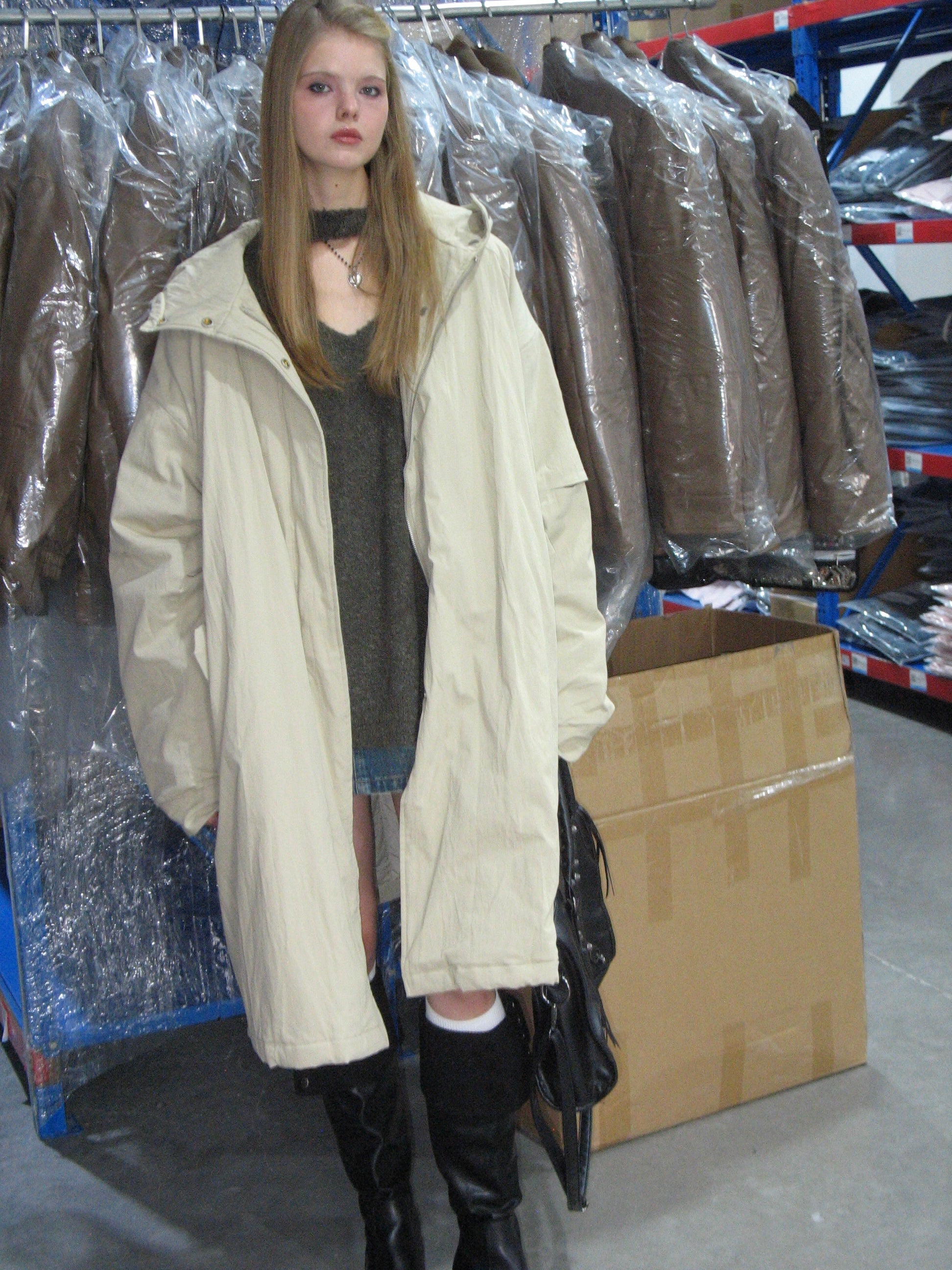 PROD  2023 winter 2 Hooded Long Lightweight Jacket