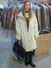 PROD  2023 winter 2 S / beige Hooded Long Lightweight Jacket