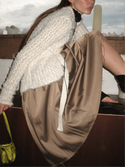 PROD 2023 WINTER Champagne Pleated Midi Skirt