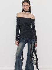 PROD  2023 WINTER Cross back Off-the-shoulder top