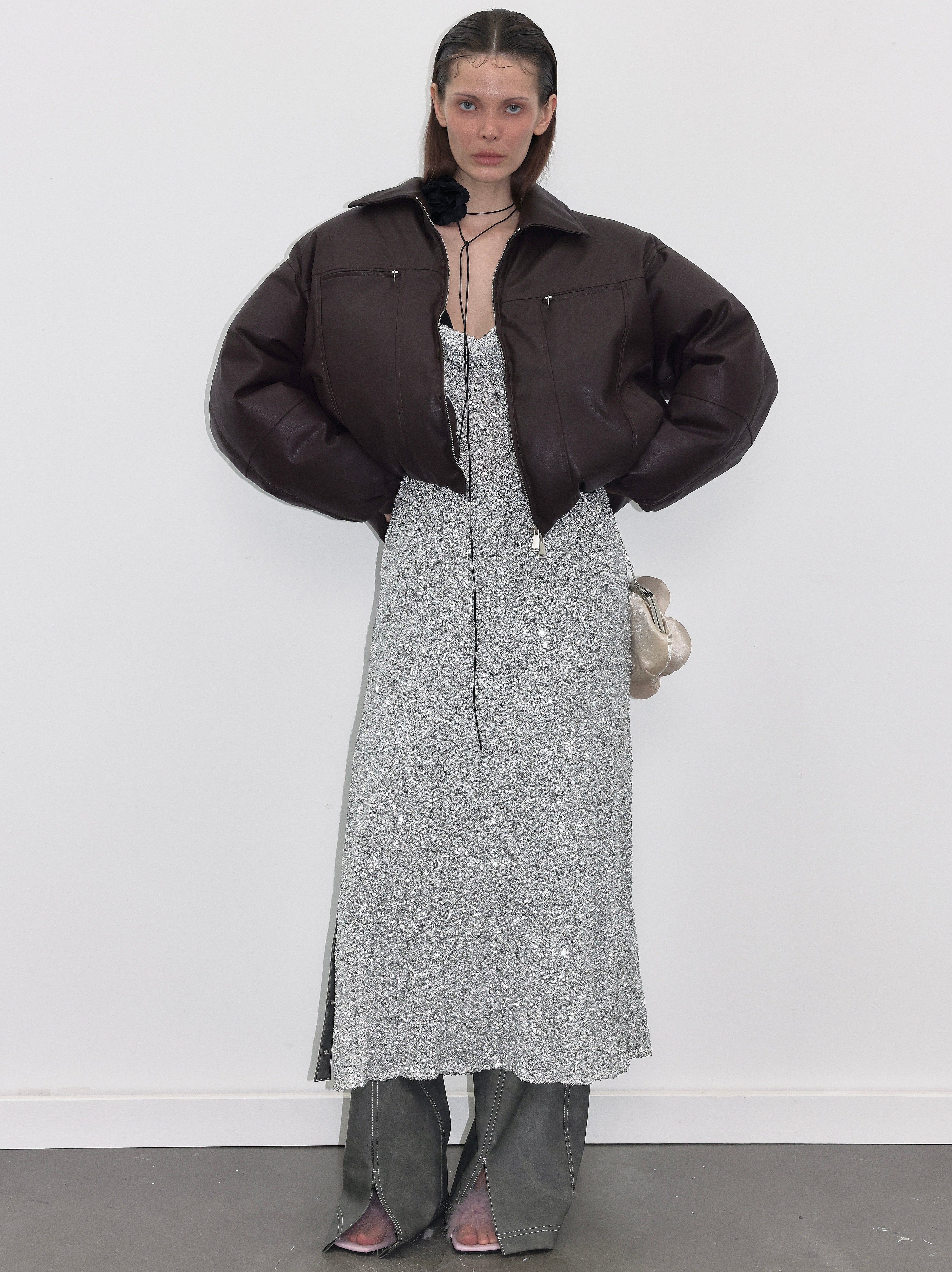 PROD  2023 WINTER Down Puffer Leather Jacket