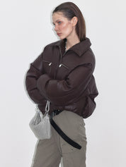 PROD  2023 WINTER Down Puffer Leather Jacket