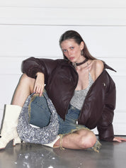 PROD  2023 WINTER Down Puffer Leather Jacket