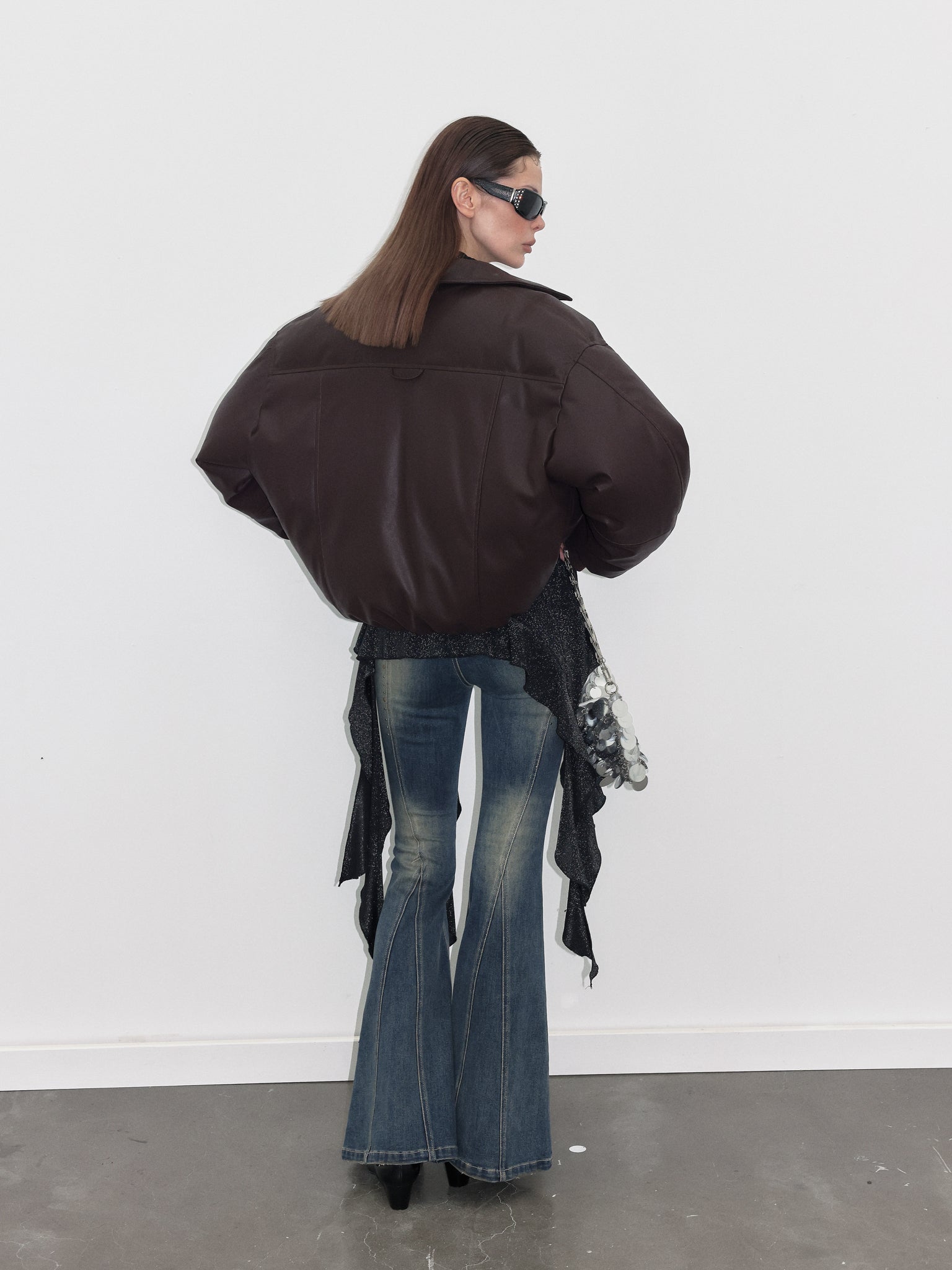 PROD  2023 WINTER Down Puffer Leather Jacket