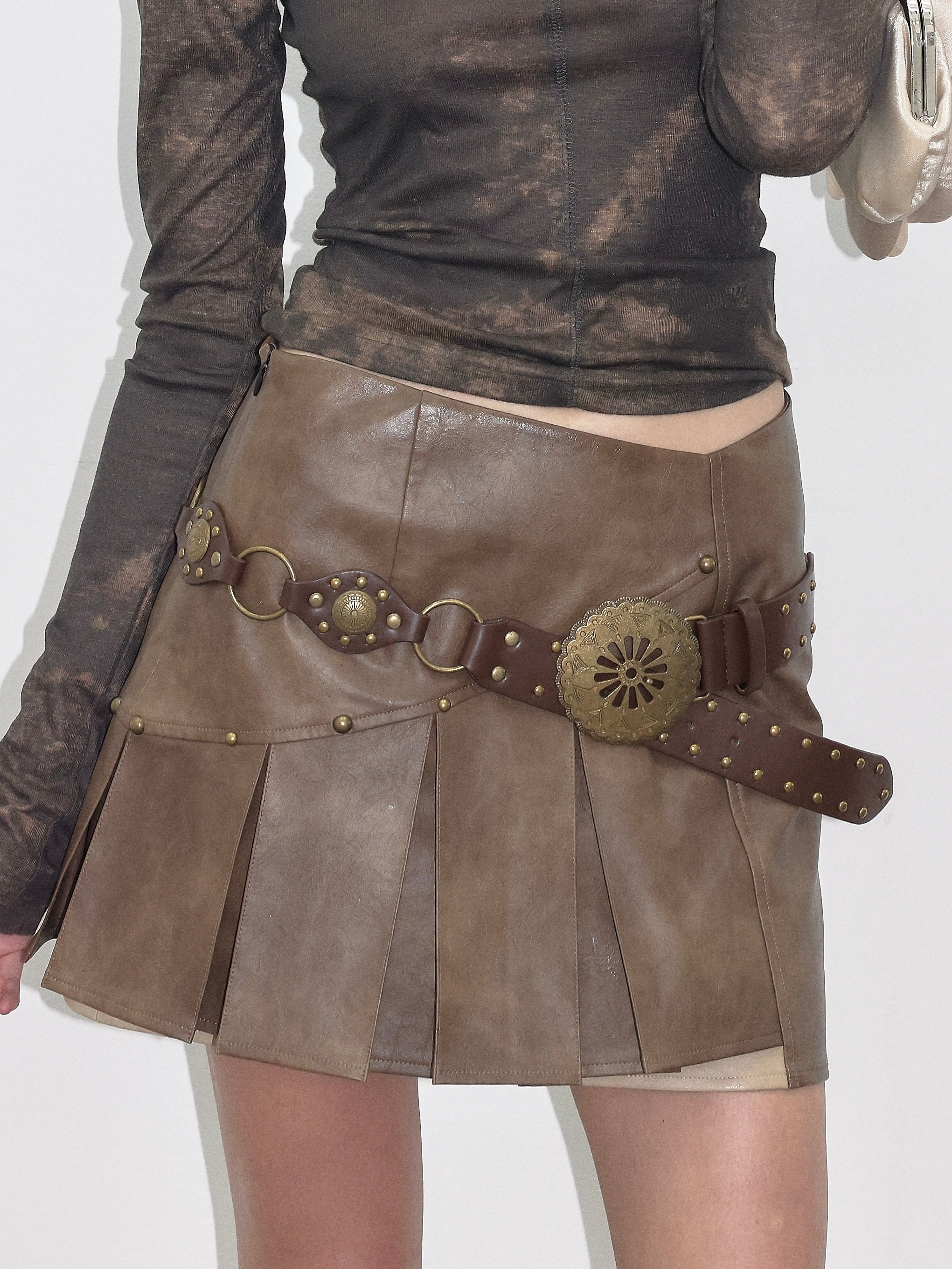 PROD  2023 WINTER One Size / brown / In-stock Brown Metal Belt