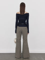 PROD  2023 WINTER Semi-sheer Long sleeve Blue
