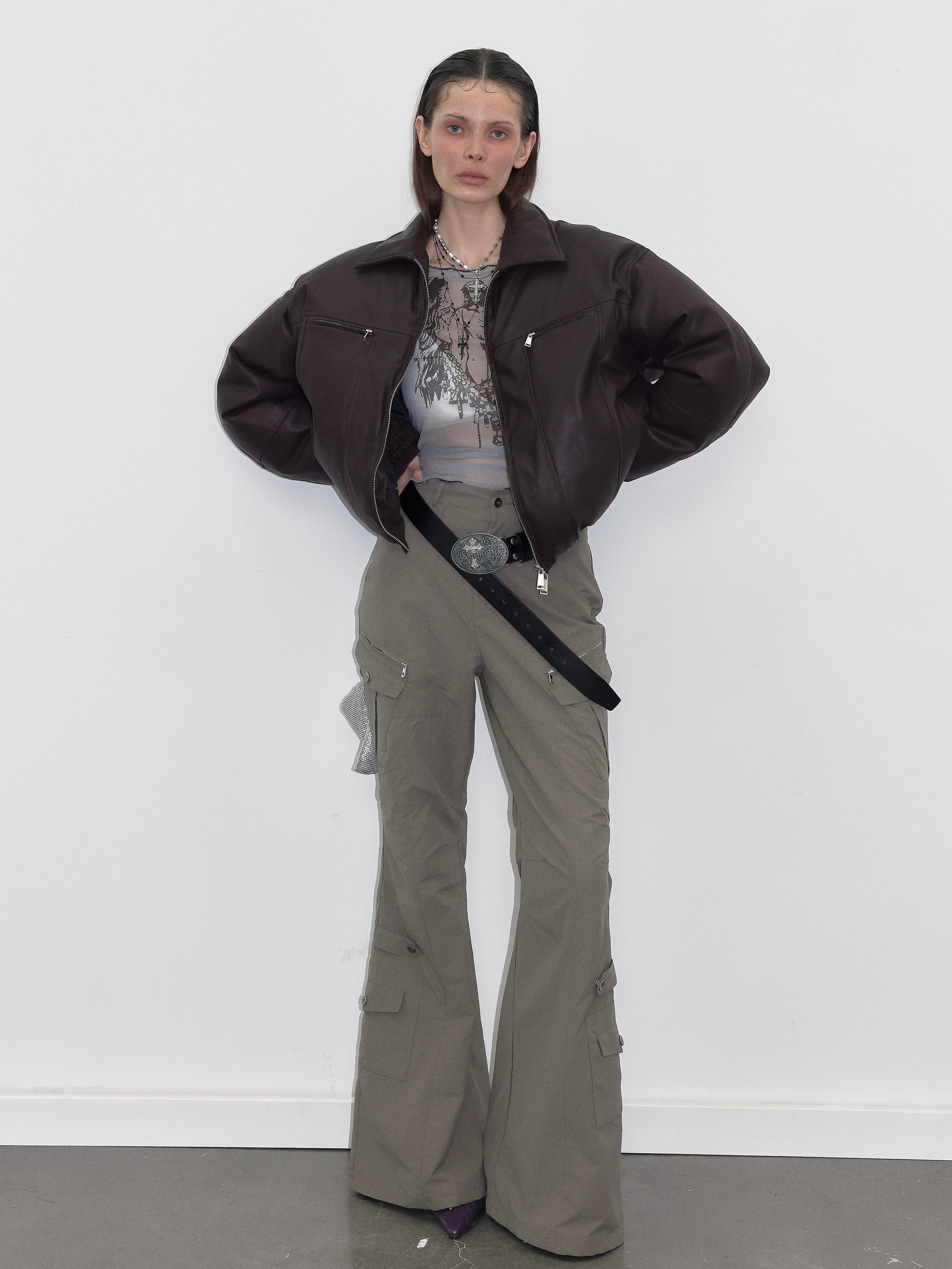 PROD  2023 WINTER Semi-sheer Long sleeve Blue
