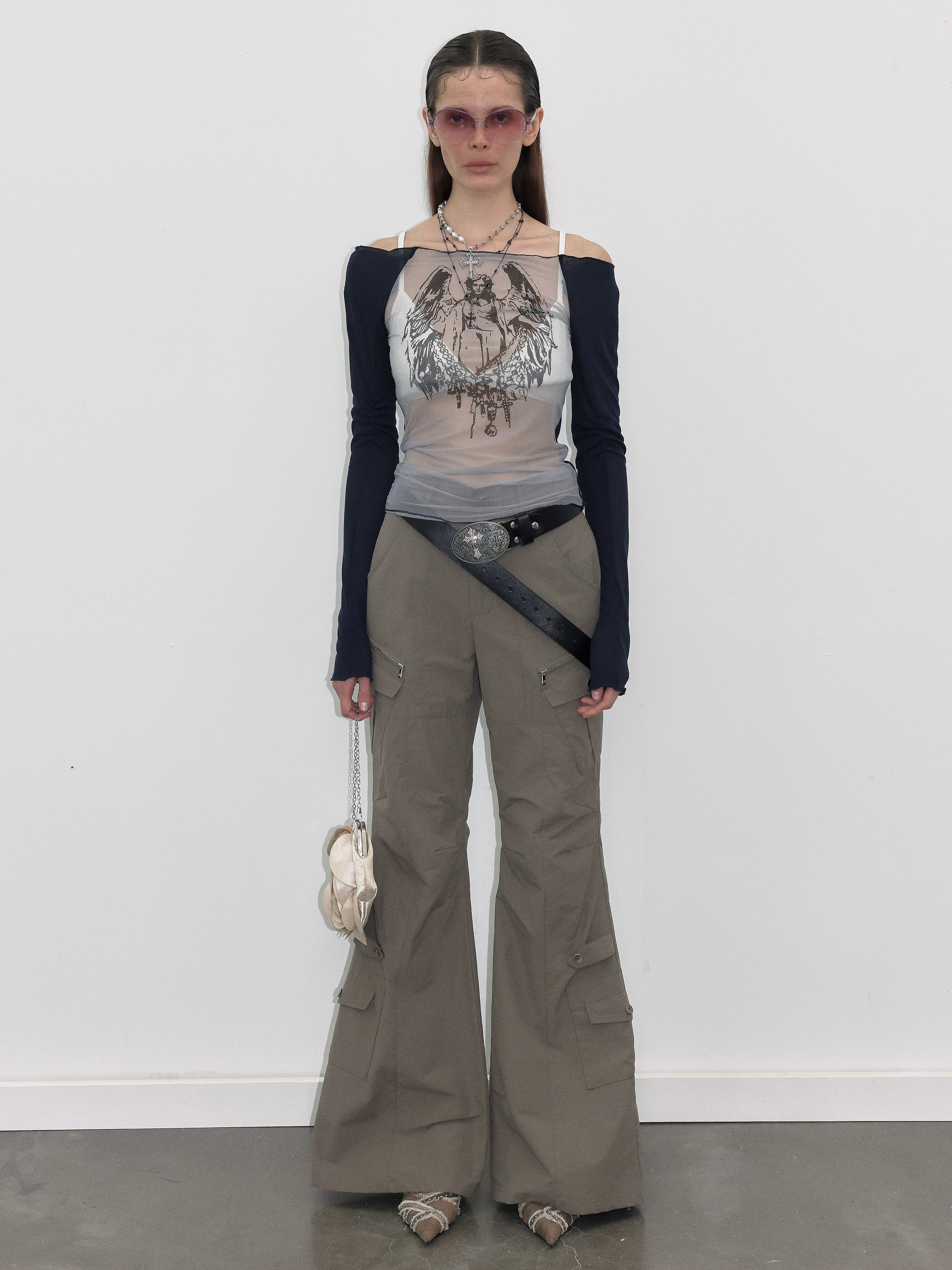 PROD  2023 WINTER Semi-sheer Long sleeve Blue