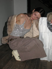 PROD  2023 WINTER Smoke Grey Cargo Denim Maxi Skirt