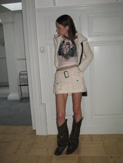 PROD  2023 WINTER White Lightweight Down  Mini Skirt