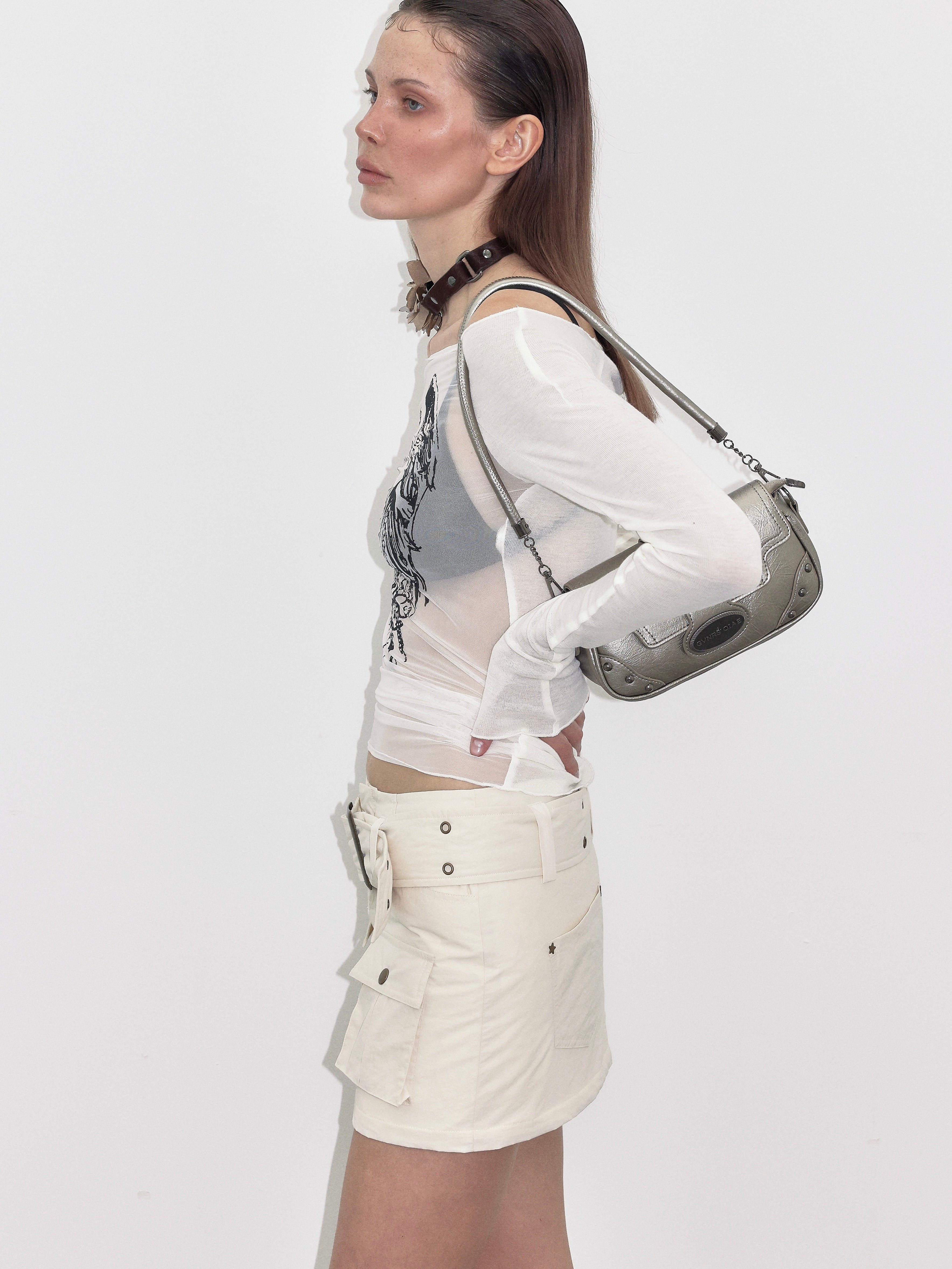 PROD  2023 WINTER White Lightweight Down  Mini Skirt