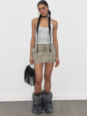 PROD  2023 WINTER White Lightweight Down  Mini Skirt