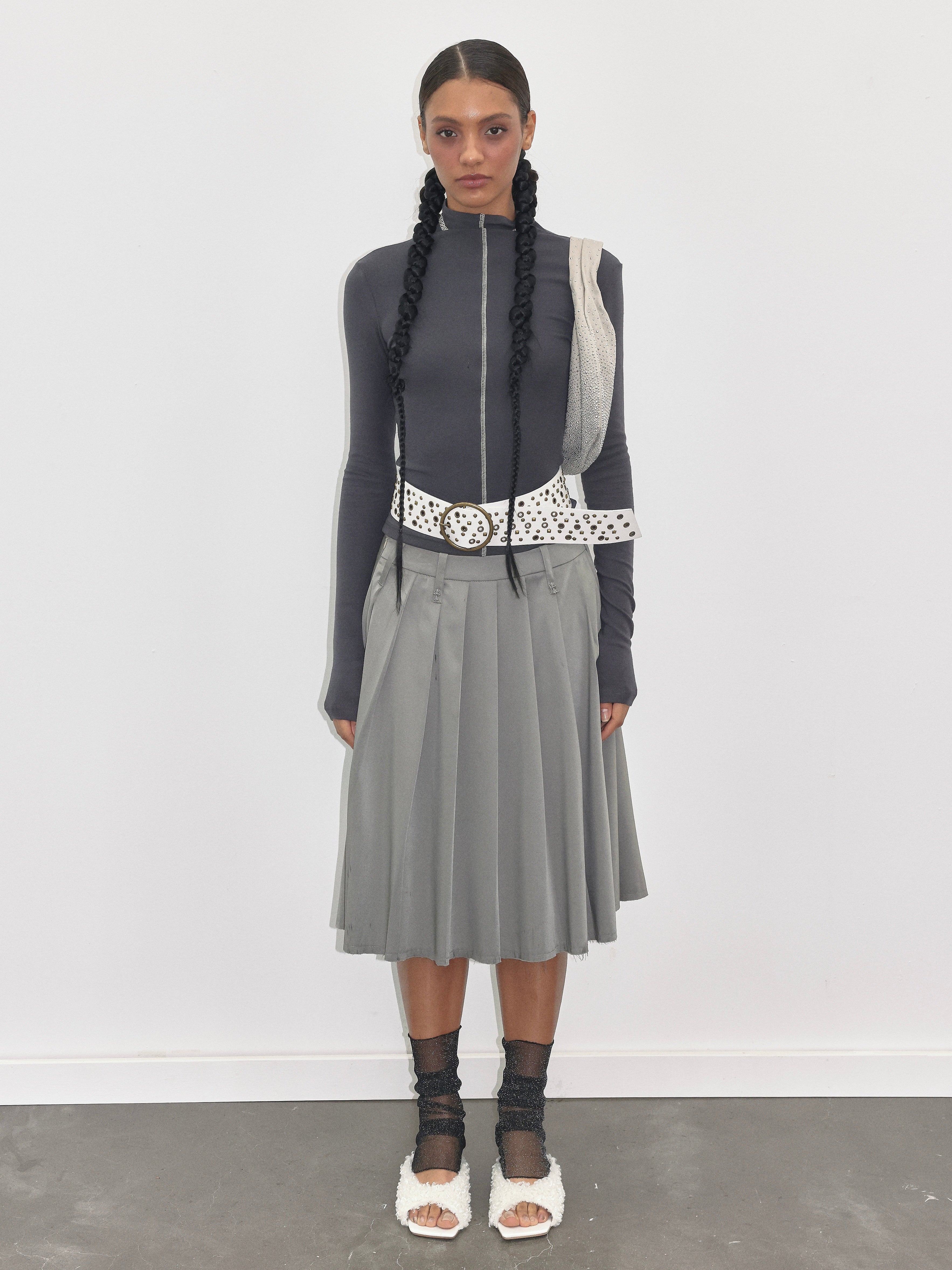  In-stock Dark Gray Soft Turtleneck Top