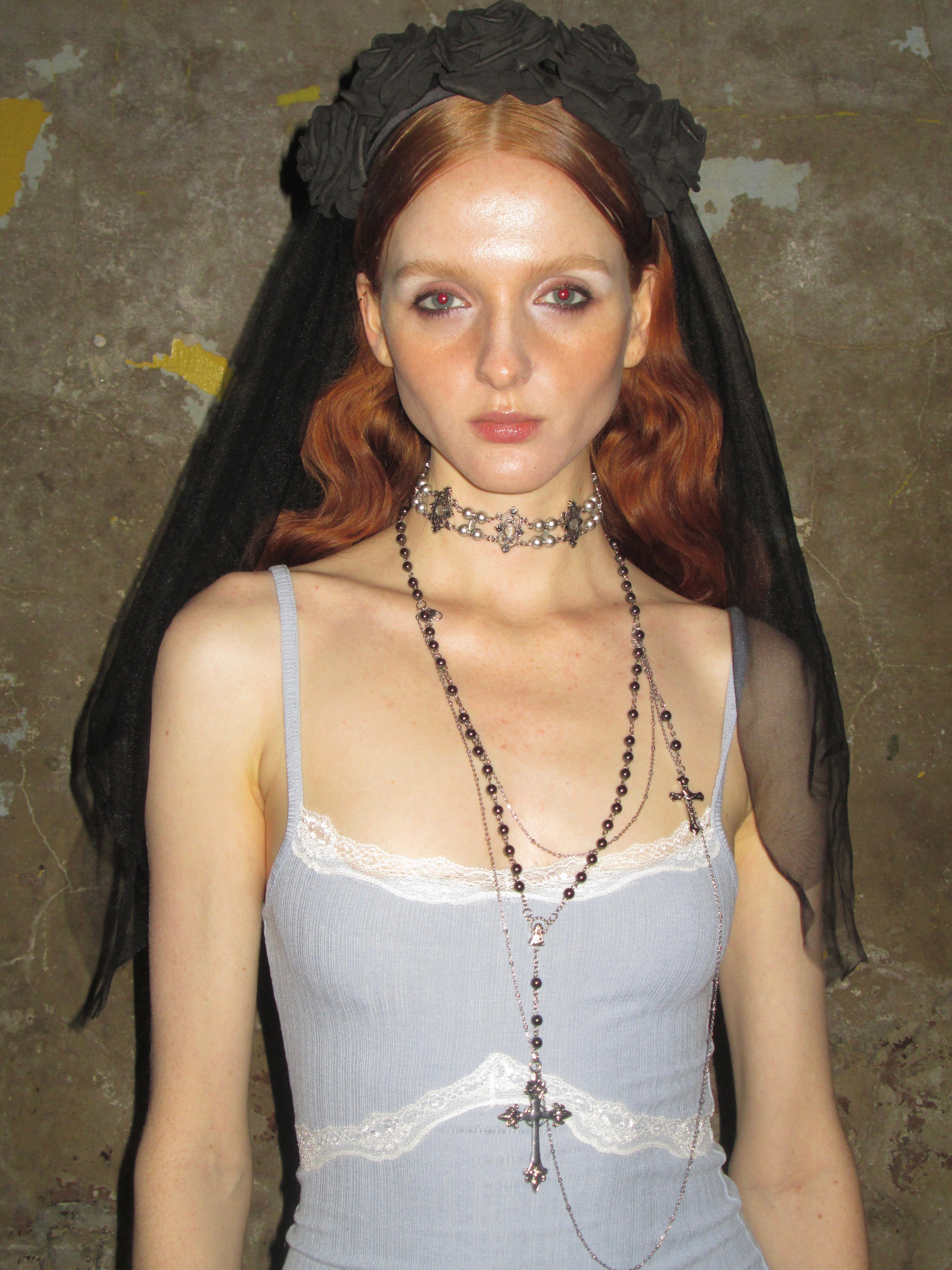 PROD 2024-2 Blue Lace Trim Spaghetti Strap Dress