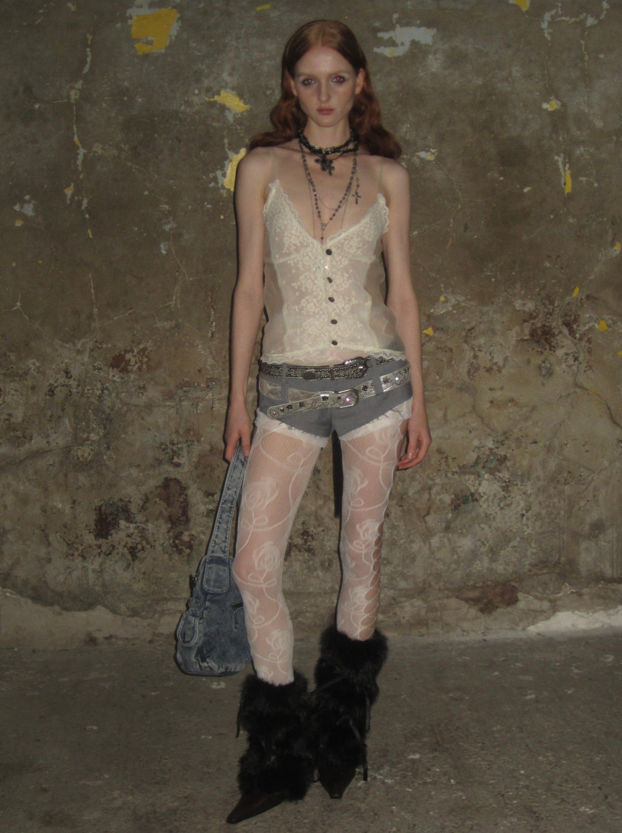 Lace buttoned camisole top /White – PROD