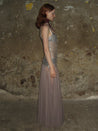 PROD 2024-2 Lace color-block tulle Dress /Apricot