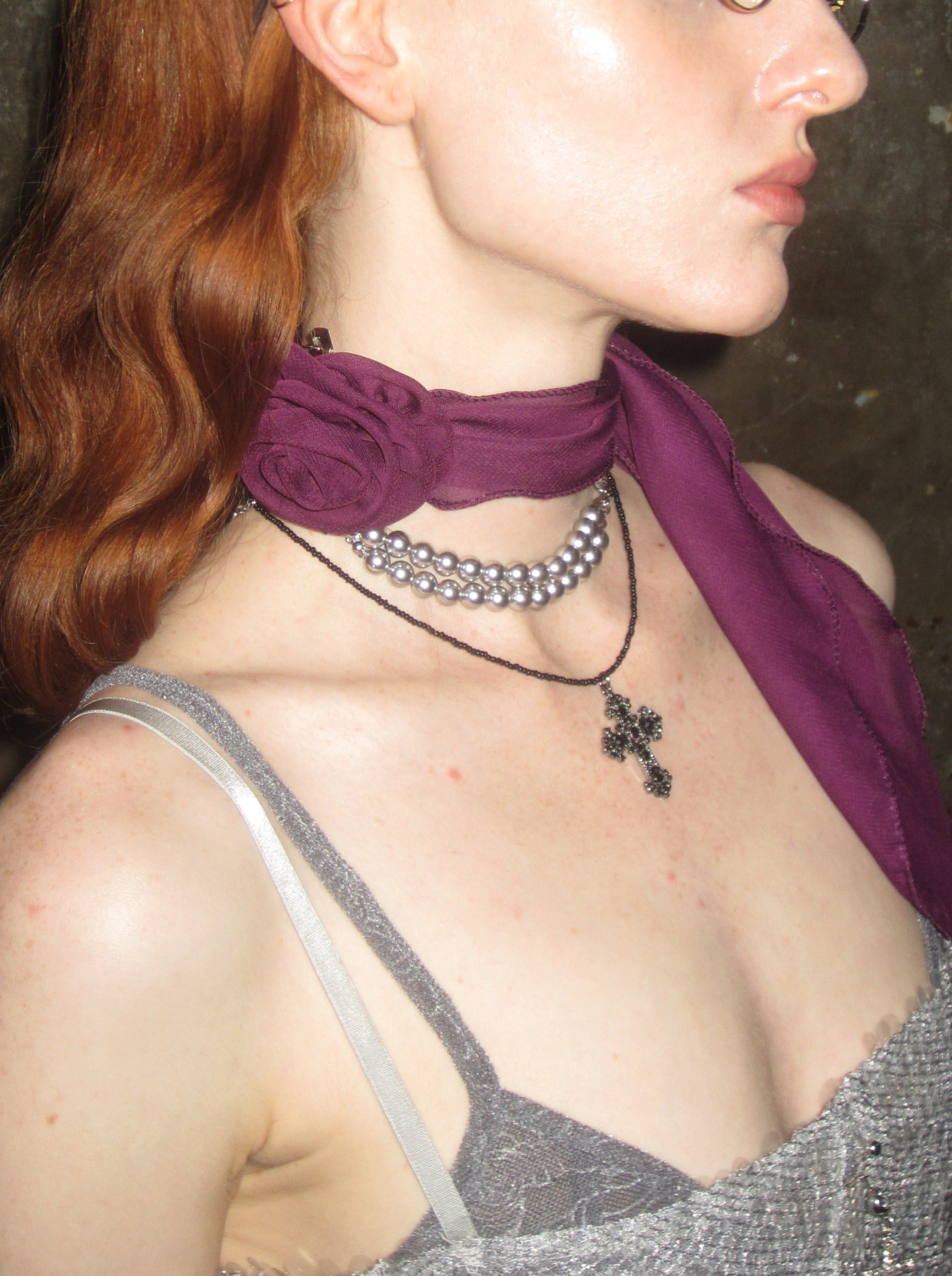 【BLACKPURPLE】GRACE CROSS NECKLACE Silas Stainless Steel Chevron Cross Necklace – Steven Singer