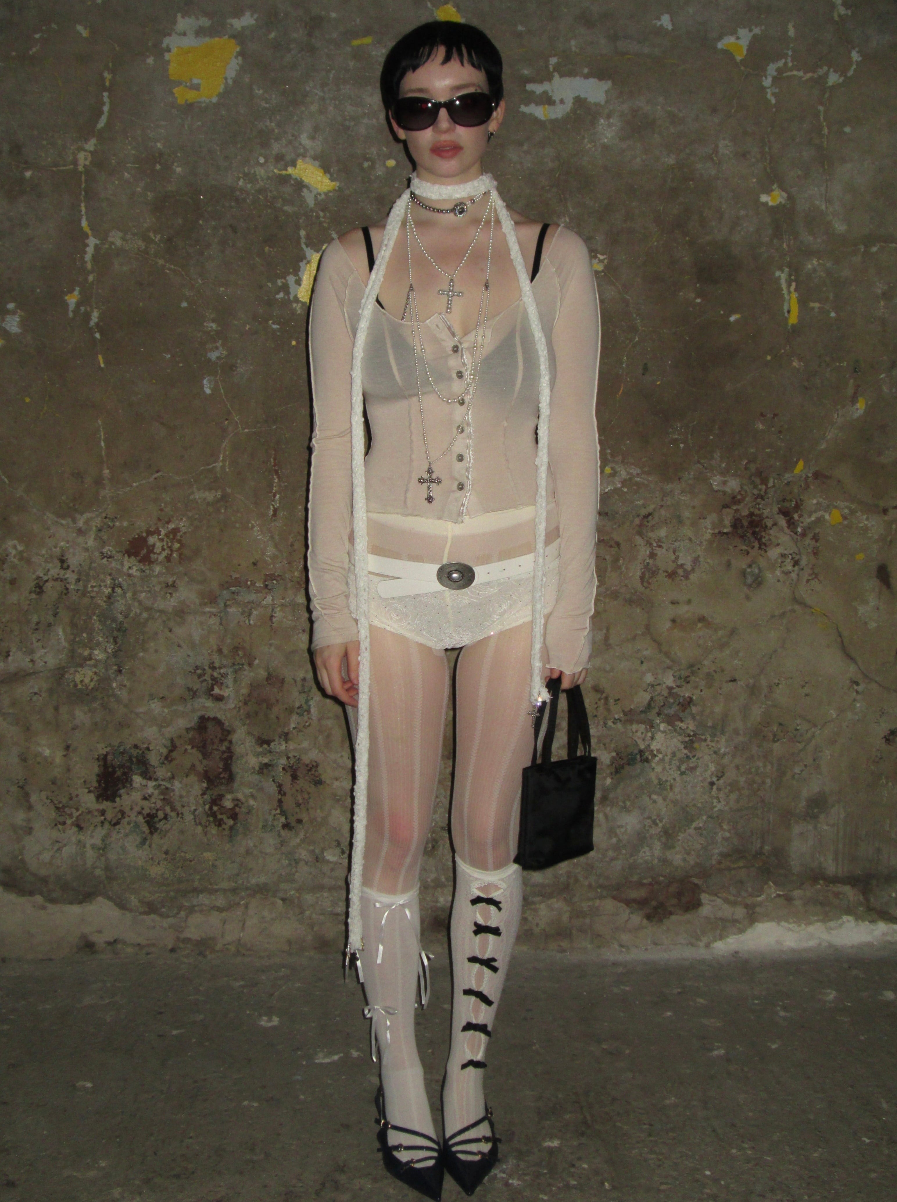 PROD 2024-2 Sequined Mini Shorts /White