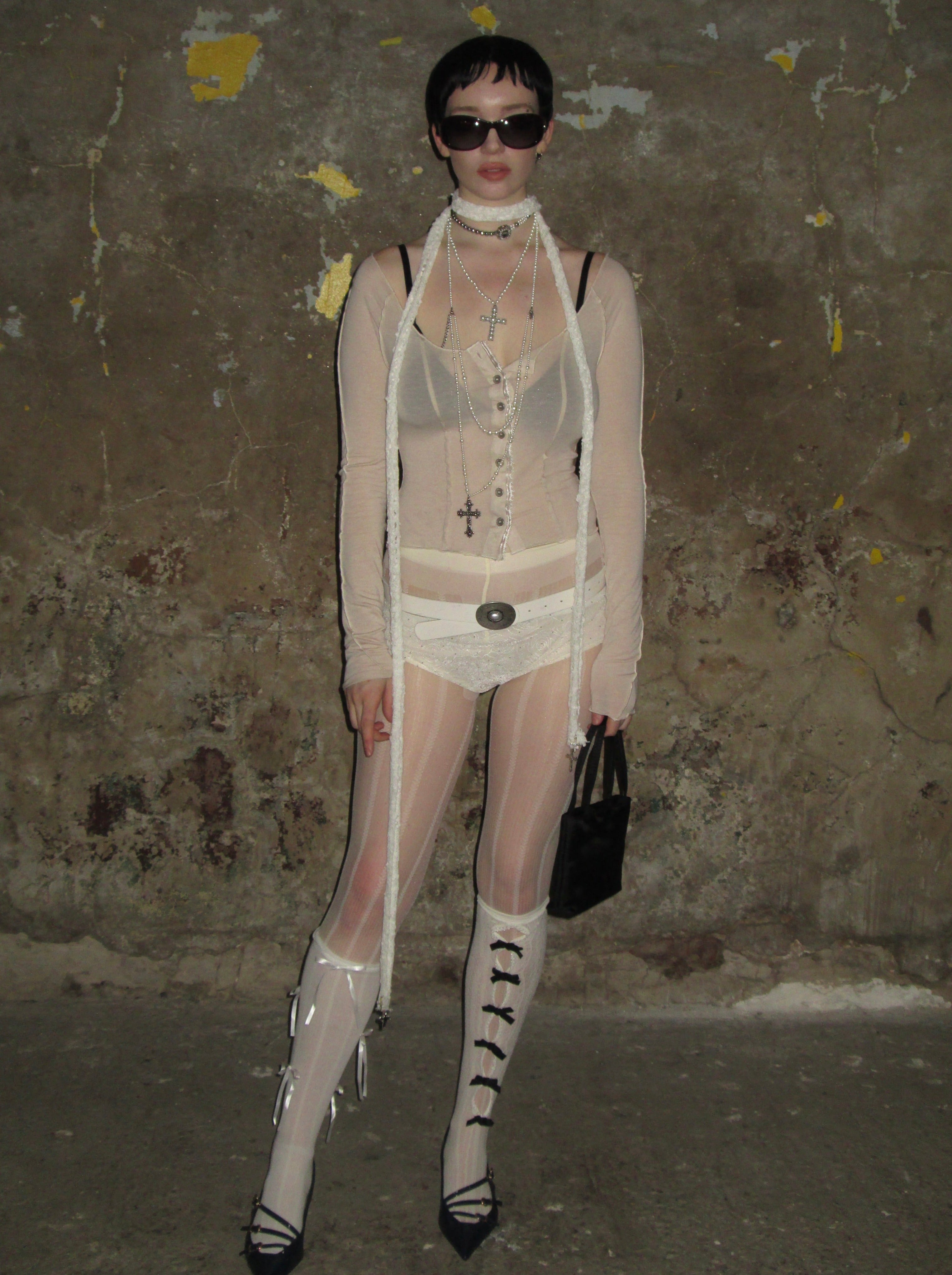 PROD 2024-2 Sequined Mini Shorts /White