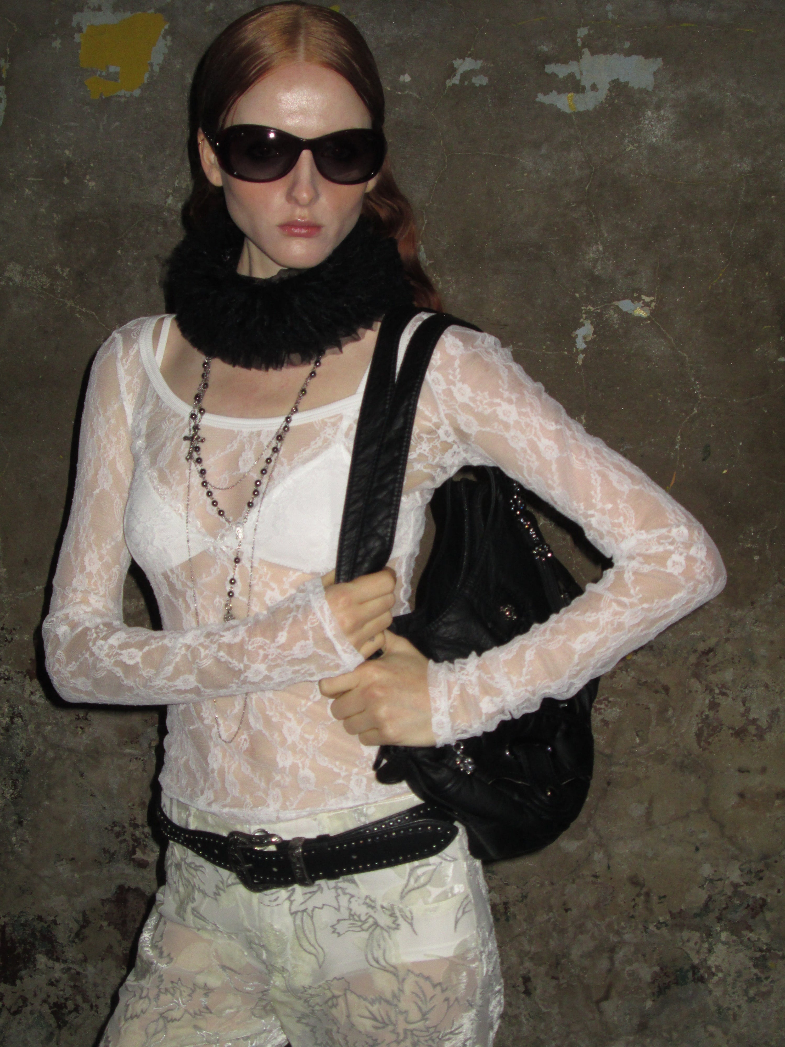 PROD 2024-2 Sheer Lace Long Sleeve /White