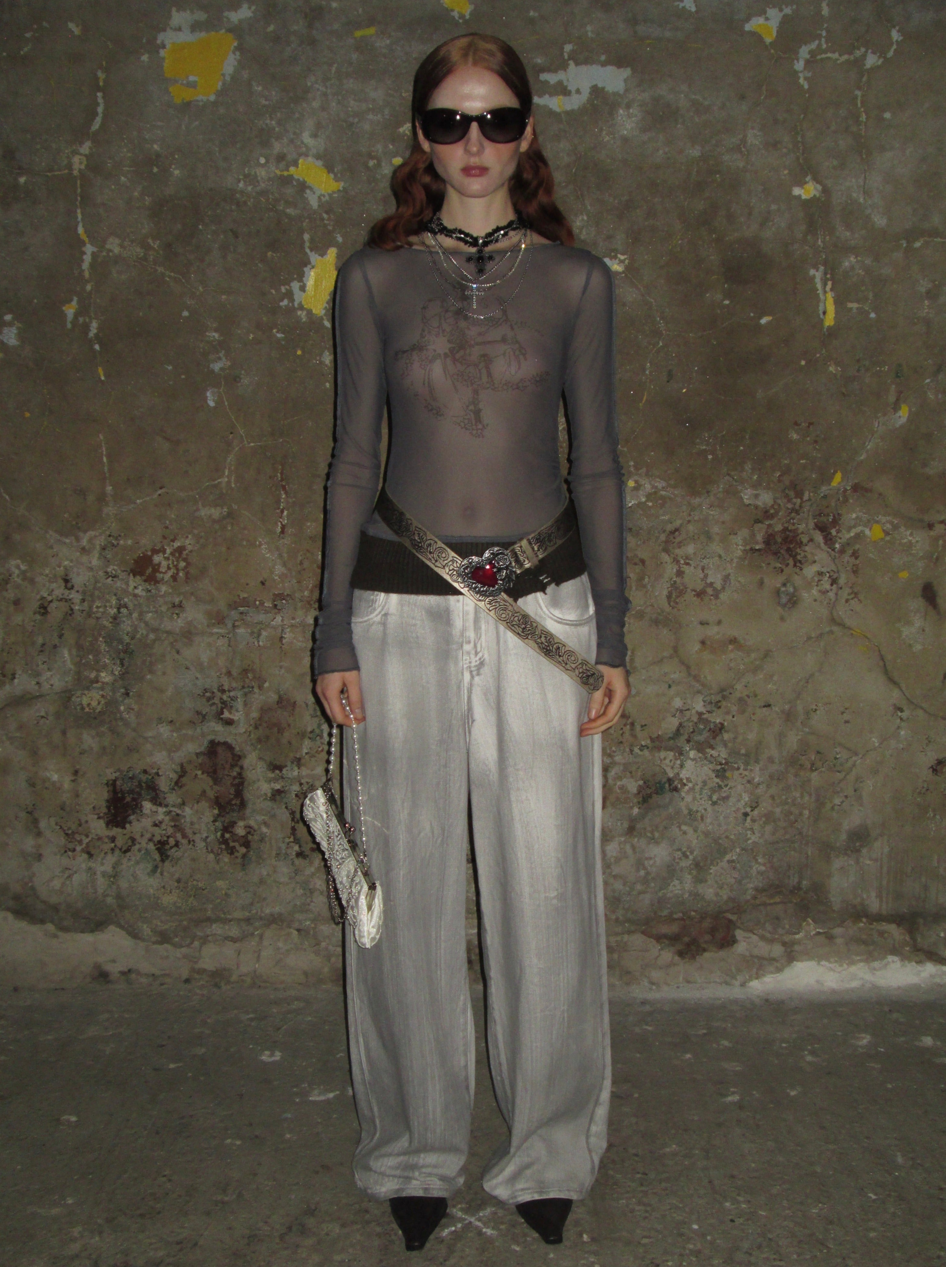 PROD 2024-2 Washed Distressed Gray-white Jeans