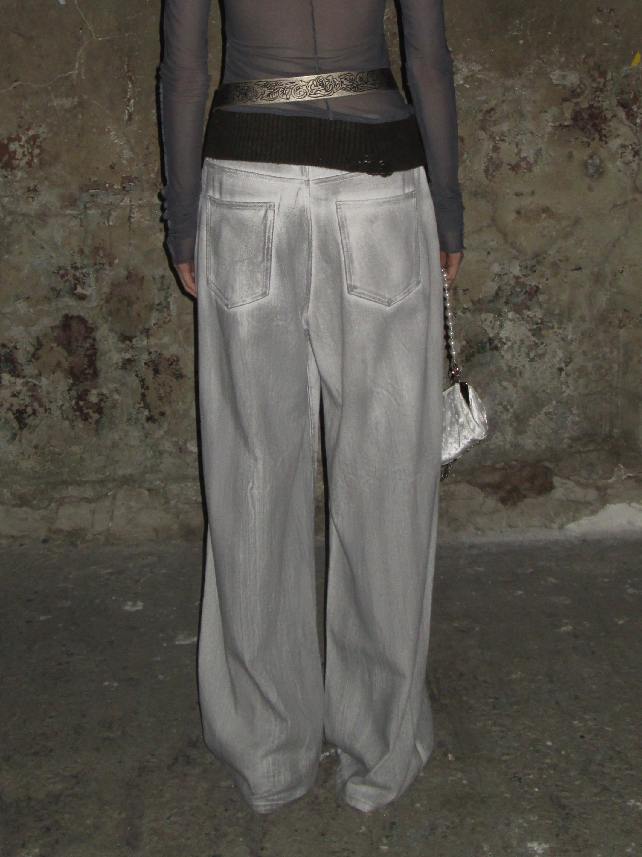 PROD 2024-2 Washed Distressed Gray-white Jeans