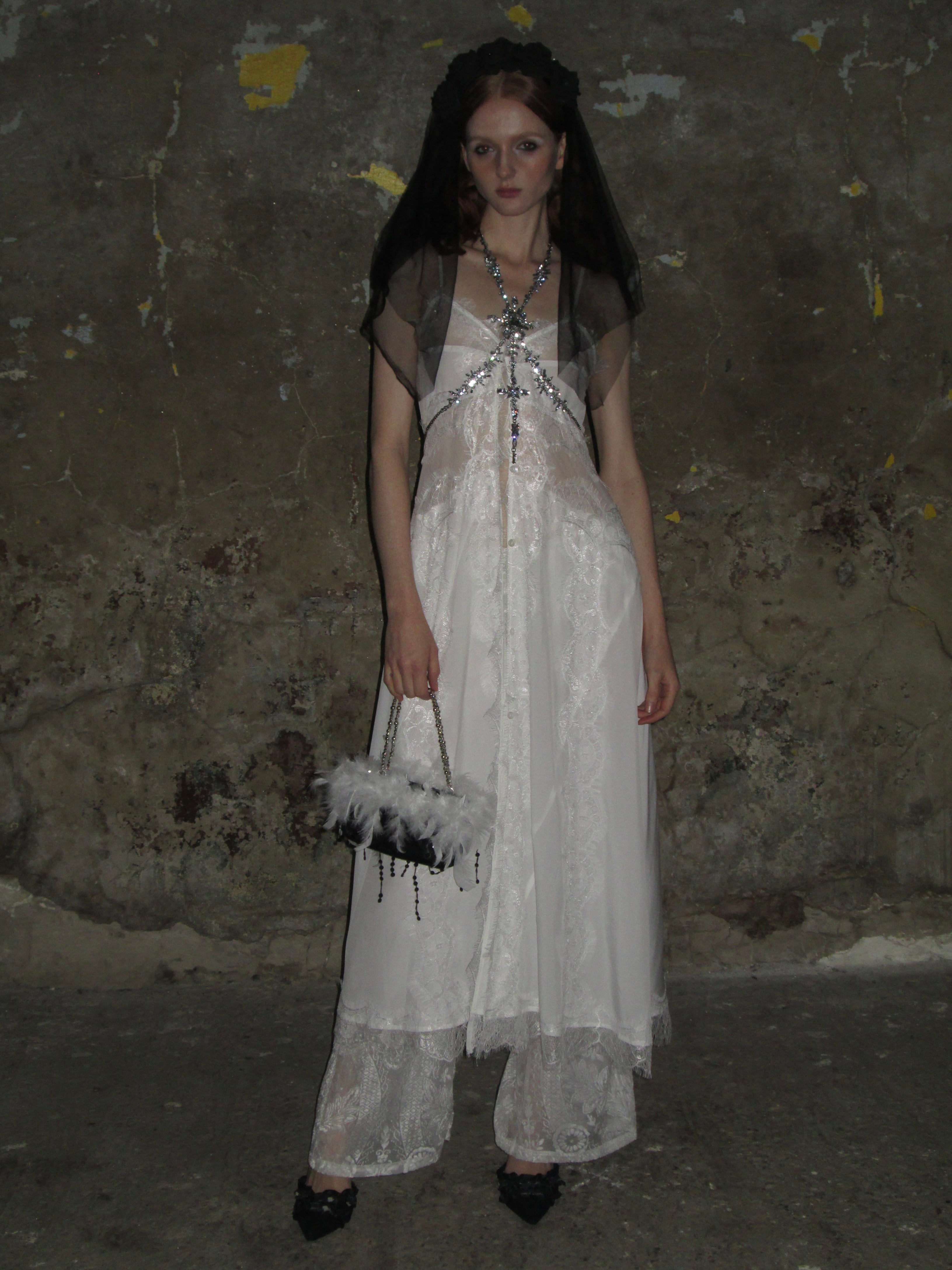 white camisole dress Convertible Lace Camisole Dress /White White / S / In-stock