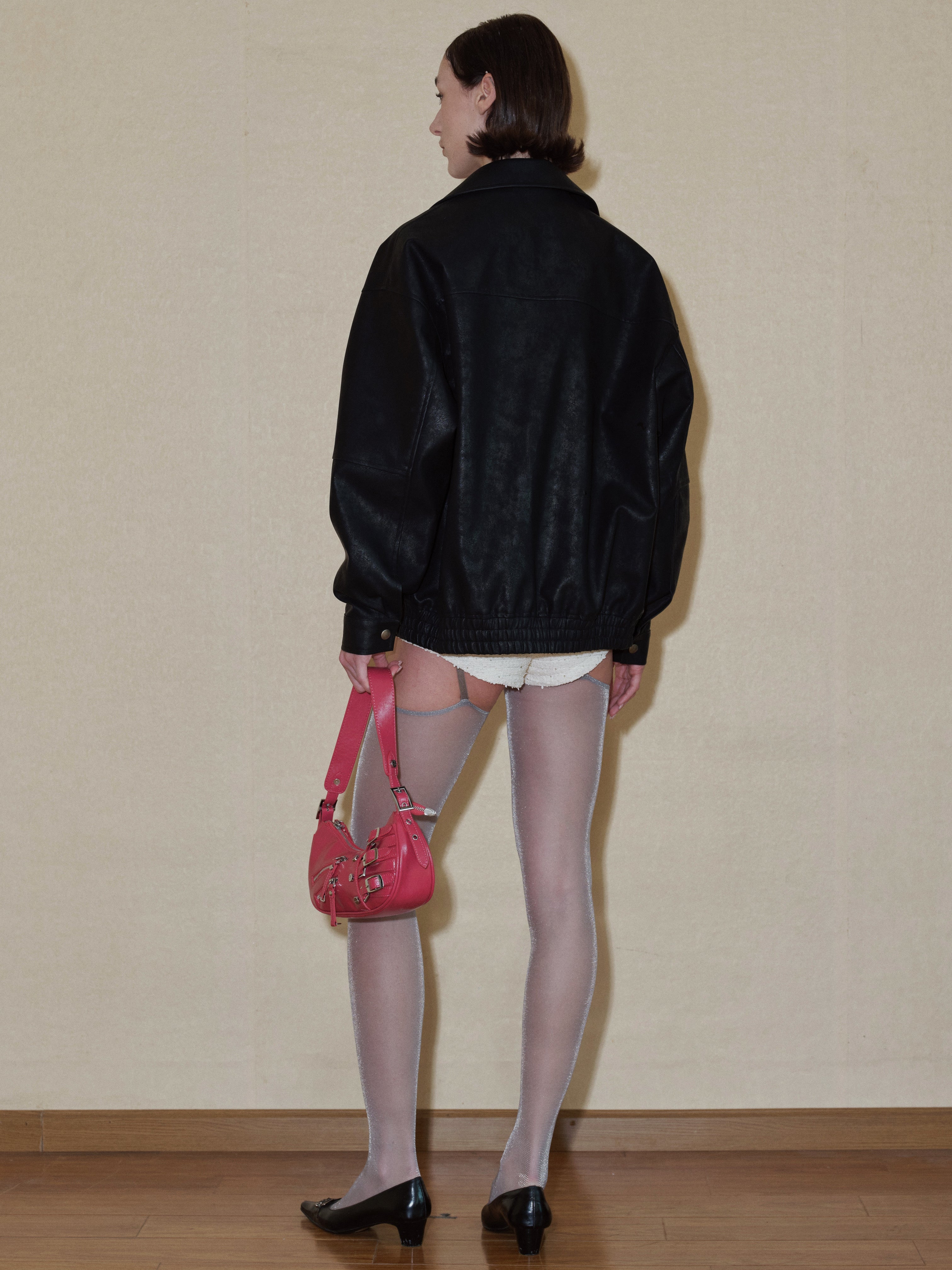 PROD 2024 Pre-spring Black Classic Faux Leather Jacket