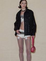 PROD 2024 Pre-spring Black Classic Faux Leather Jacket