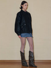 PROD 2024 Pre-spring Black Classic Faux Leather Jacket