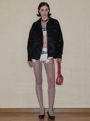 PROD 2024 Pre-spring Black Classic Faux Leather Jacket