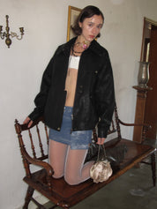 PROD 2024 Pre-spring Black Classic Faux Leather Jacket