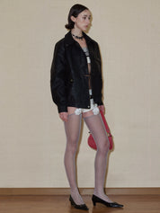 PROD 2024 Pre-spring Black Classic Faux Leather Jacket