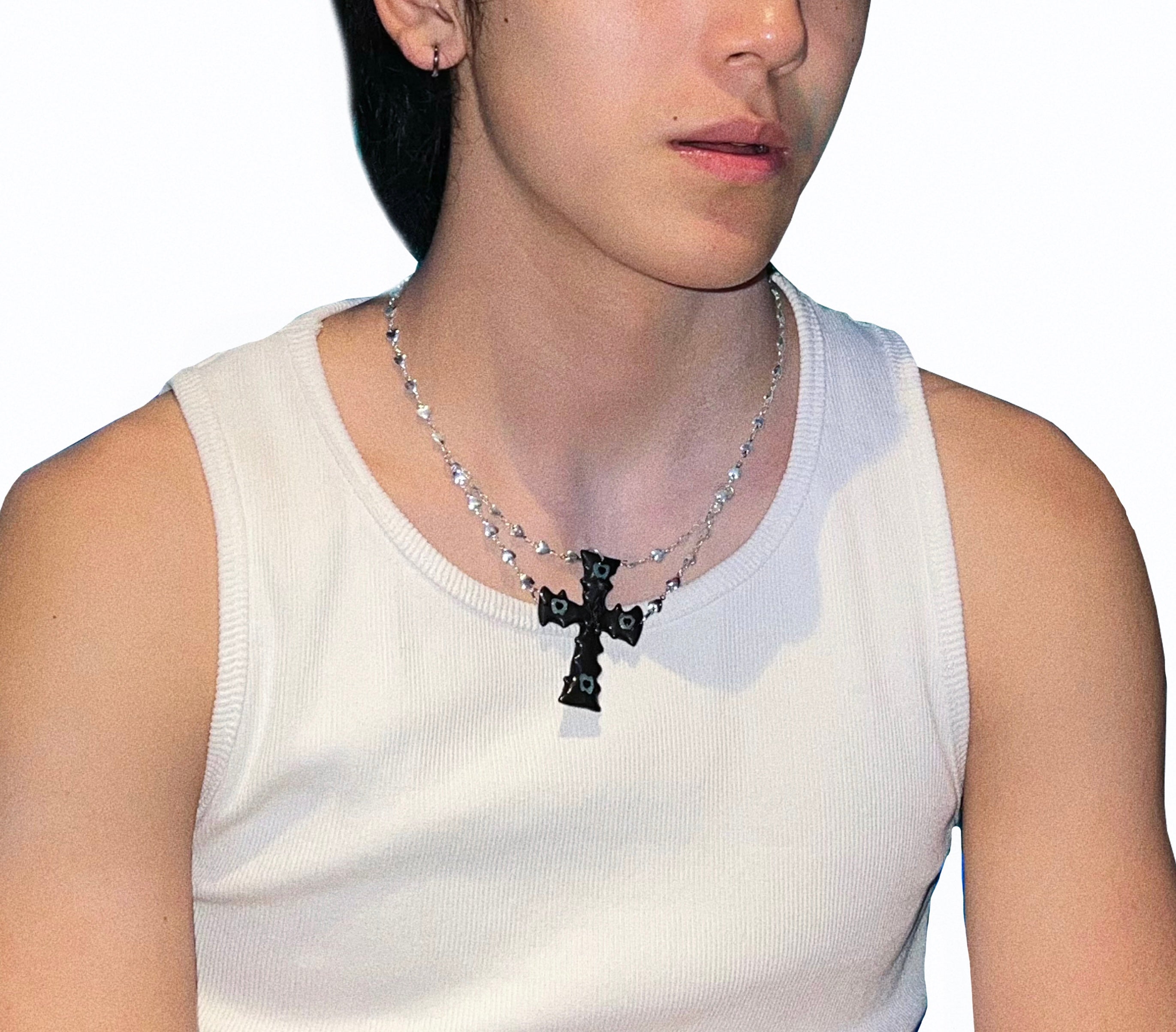 PROD 2024 Pre-spring Black Cross  Punk Necklace