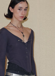 PROD 2024 Pre-spring Blue-gray Slim Cardigan