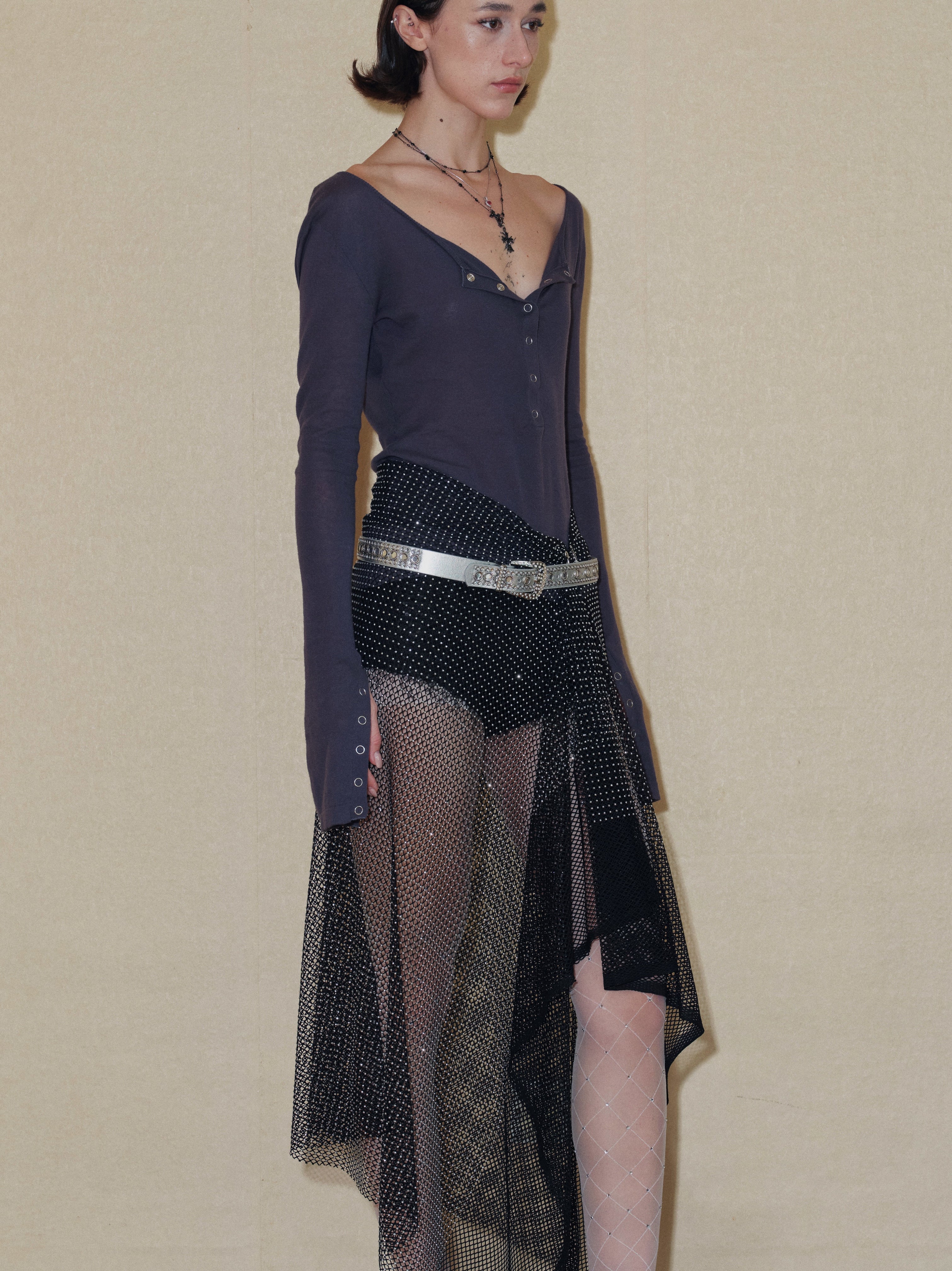 PROD 2024 Pre-spring Blue-gray Slim Cardigan