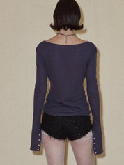PROD 2024 Pre-spring Blue-gray Slim Cardigan
