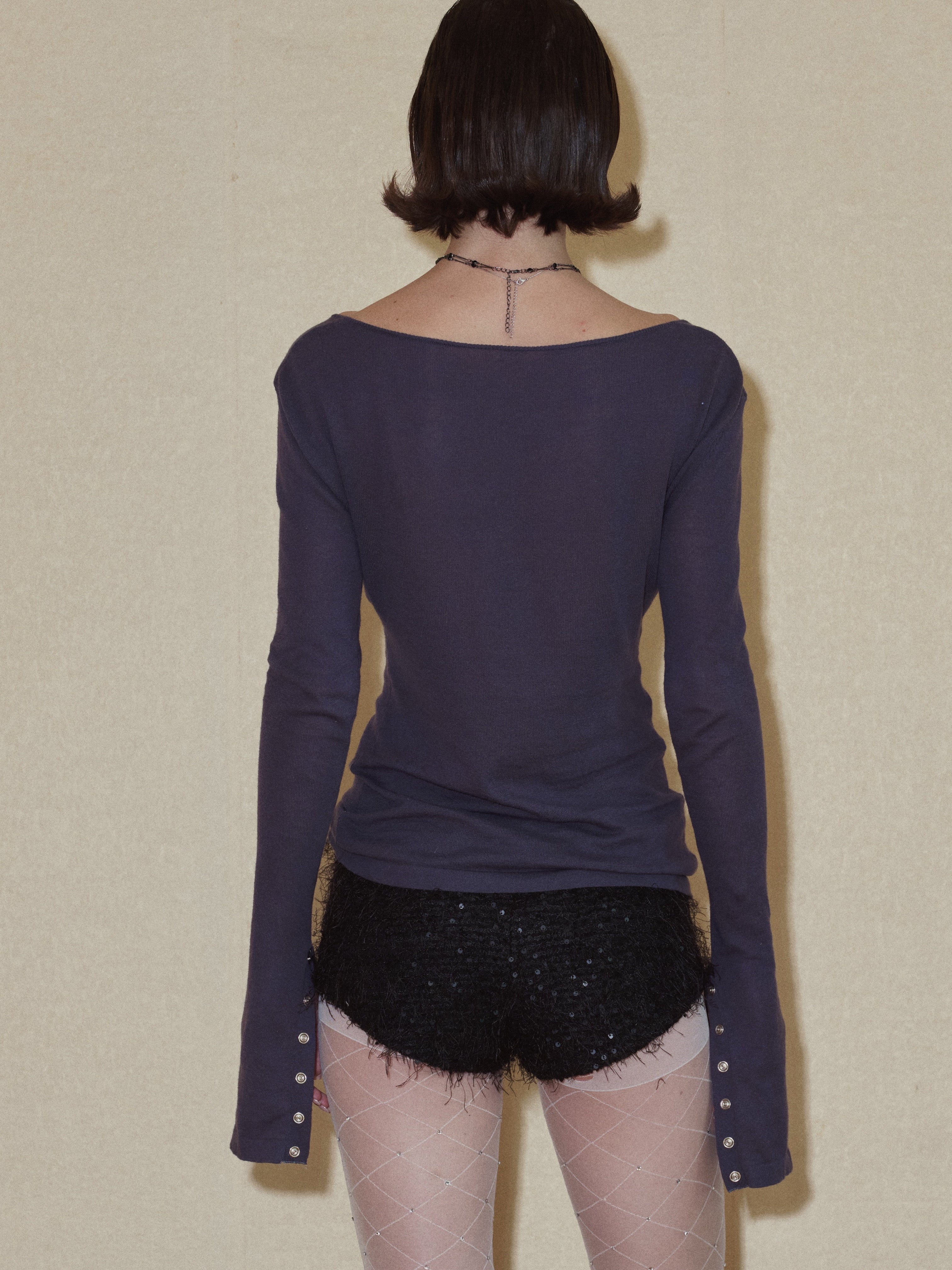 PROD 2024 Pre-spring Blue-gray Slim Cardigan