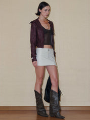 PROD 2024 Pre-spring Buckle Faux Leather Jacket