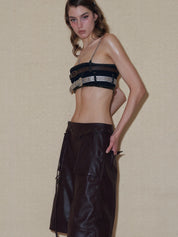 PROD 2024 Pre-spring Chained Embellished Denim Bra Top With Belts