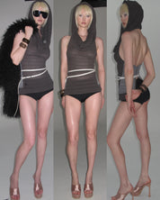 PROD 2024 Pre-spring Dark brown / XS / In-stock Sleeveless Slim Fit Hoodie Crop Top