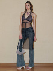 PROD 2024 Pre-spring Diamond Sheer Chiffon Dress