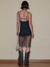 PROD 2024 Pre-spring Diamond Sheer Chiffon Dress