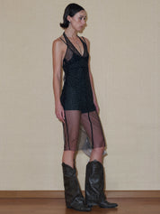 PROD 2024 Pre-spring Diamond Sheer Chiffon Dress