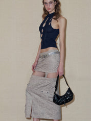 PROD 2024 Pre-spring Hollow Out Shoulder-Baring Tank Top