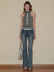 PROD 2024 Pre-spring Hollow Out Shoulder-Baring Tank Top