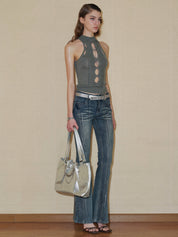 PROD 2024 Pre-spring Hollow Out Shoulder-Baring Tank Top