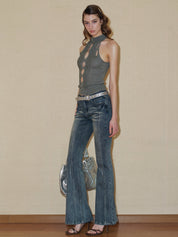 PROD 2024 Pre-spring Hollow Out Shoulder-Baring Tank Top