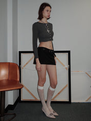 PROD 2024 Pre-spring One Size / Beige / In-stock Floral Over-the-knee Silk Stockings